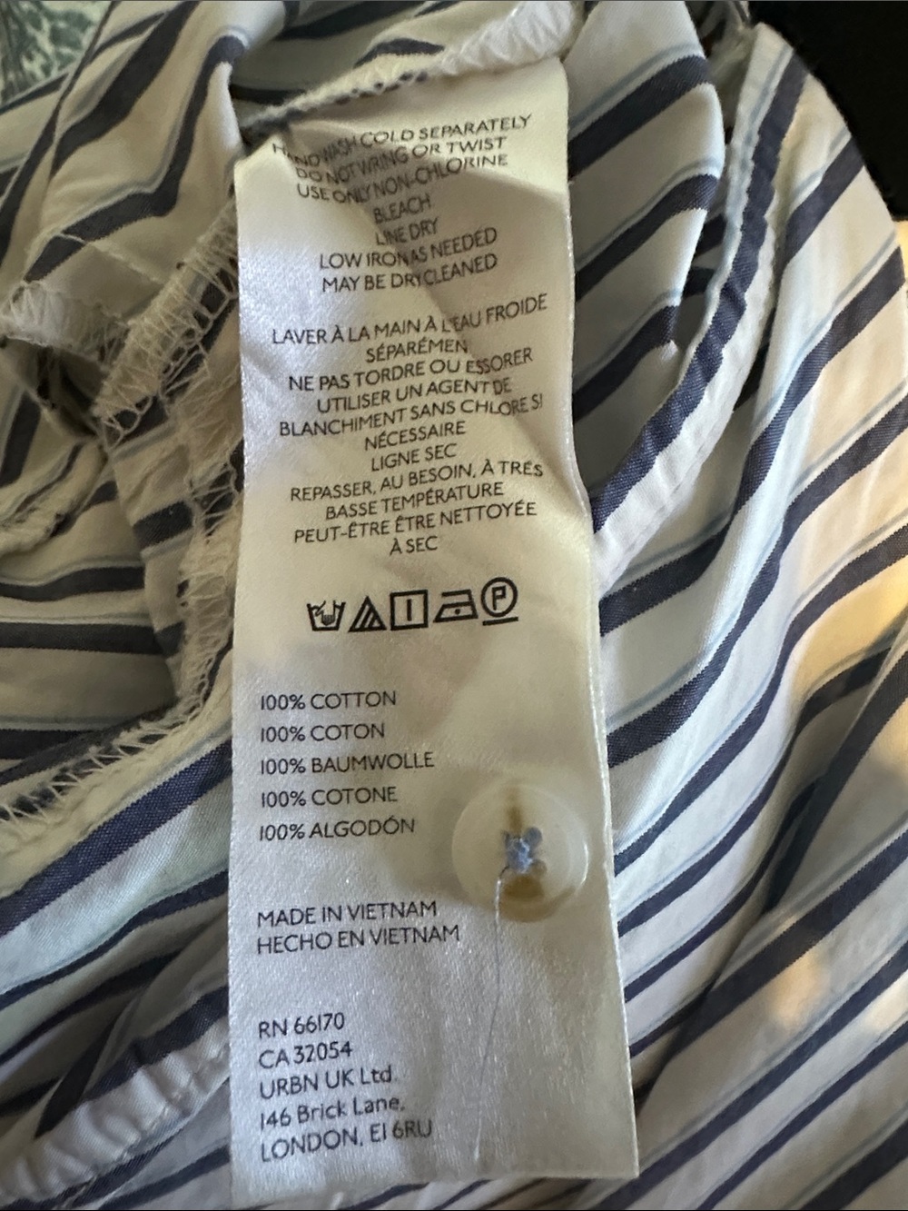 Anthropologie Striped Button-Down Shirt in White and Navy - Picture 6 of 7